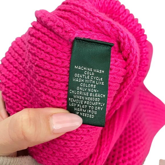 Ralph Lauren Ribbed Knit Shawl Collar Sweater In Pink Size 2X - Picture 7 of 7